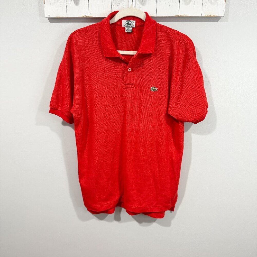 Vintage Lacoste Red Polo Shirt Men’s Large 100% Cotton EUC Classic Preppy